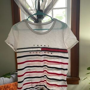 Tommy Hilfiger White Striped T-Shirt